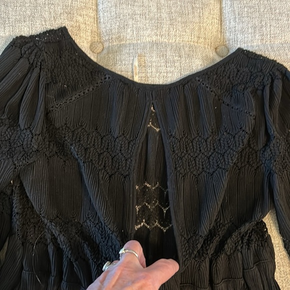 FREE PEOPLE FIRE ISLAND BLACK WOMENS SIZE M CINCH WAIST OPEN BACK KNIT TOP - Picture 9 of 13